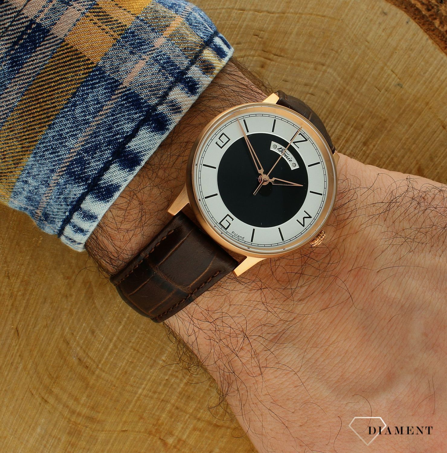 Polski zegarek automatyczny męski Błonie Polan 3. ⌚ Grawer na zegarku gratis 🔝 Męski zegarek na pasku klasyk🎁Prezent na Walent.jpg